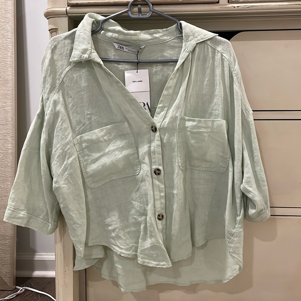 ZARA NWT linen top